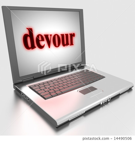 devour word on laptop 14490506