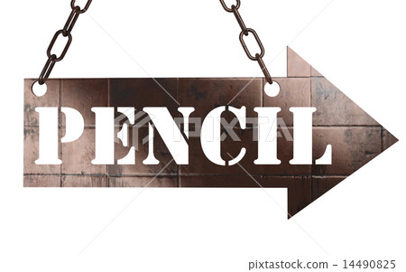 pencil word on metal pointer pencil word on metal pointer 14490825