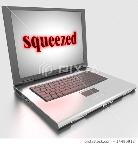 squeezed word on laptop 14490918