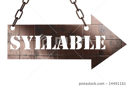 syllable word on metal pointer 14491181