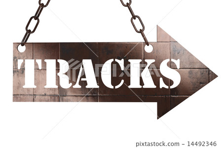 tracks word on metal pointer 14492346