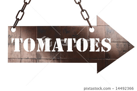tomatoes word on metal pointer tomatoes word on metal pointer 14492366
