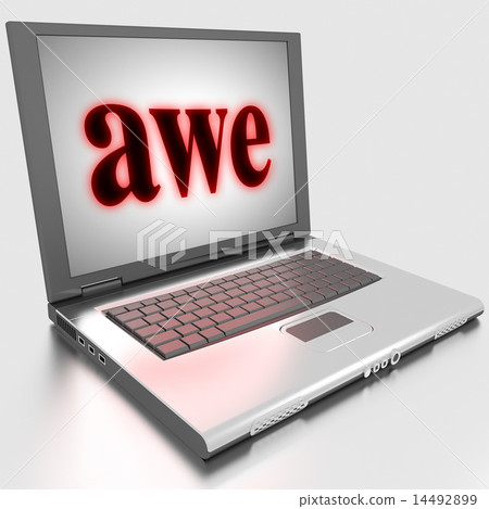 awe word on laptop 14492899