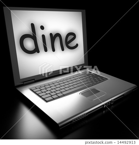 dine word on laptop 14492913
