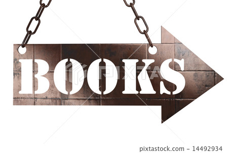 books word on metal pointer 14492934