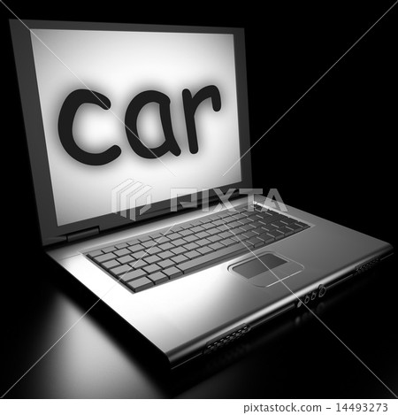 car word on laptop car word on laptop 14493273