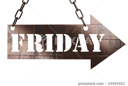 Friday word on metal pointer 14493401