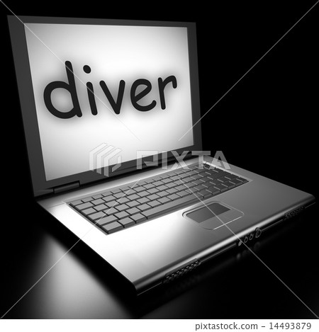 diver word on laptop diver word on laptop 14493879