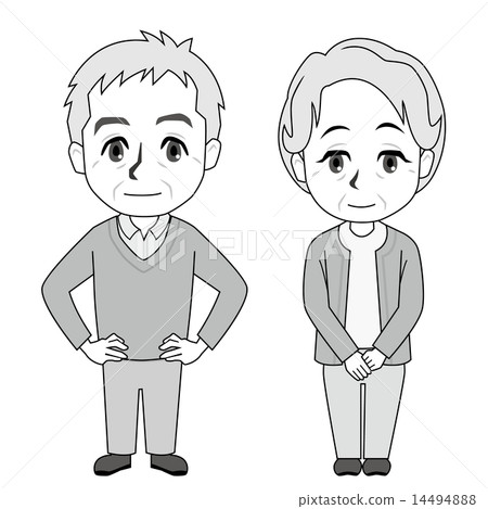 站在前面的高級男女(單色) 站在前面的高級男女(單色) 14494888