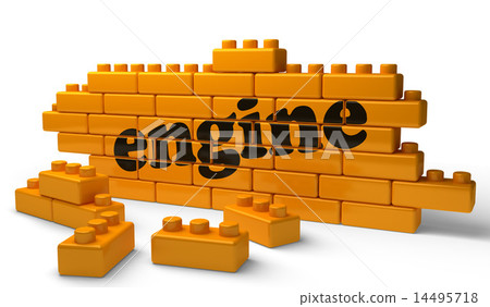 engine word on yellow brick wall - Stock Illustration [14495718] - PIXTA