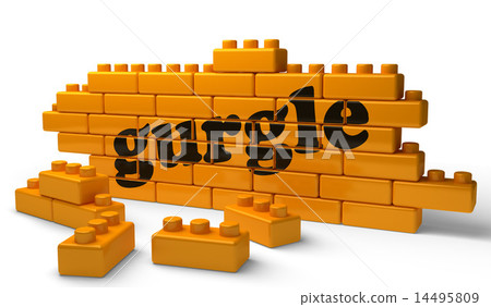 gurgle word on yellow brick wall 14495809