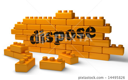 dispose word on yellow brick wall 14495826