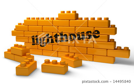 lighthouse word on yellow brick wall lighthouse word on yellow brick wall 14495840