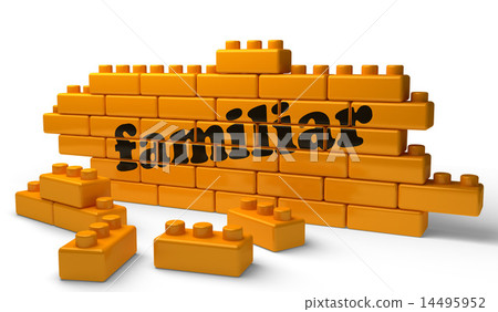 familiar word on yellow brick wall 14495952