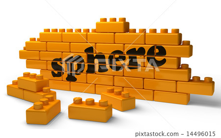 sphere word on yellow brick wall 14496015