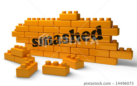 smashed word on yellow brick wall smashed word on yellow brick wall 14496073