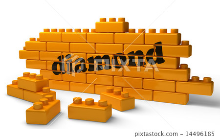 diamond word on yellow brick wall diamond word on yellow brick wall 14496185