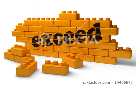 exceed word on yellow brick wall 14496673