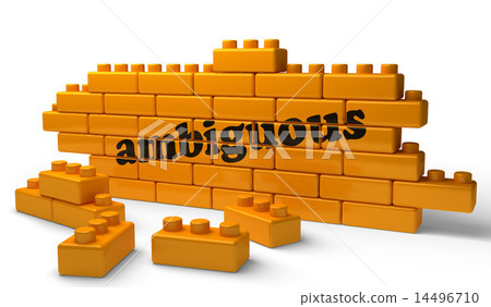 ambiguous word on yellow brick wall 14496710