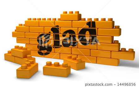 glad word on yellow brick wall glad word on yellow brick wall 14496856