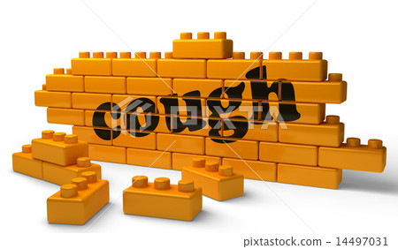 cough word on yellow brick wall 14497031