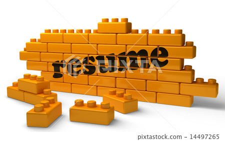 resume word on yellow brick wall 14497265