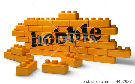 hobble word on yellow brick wall 14497987