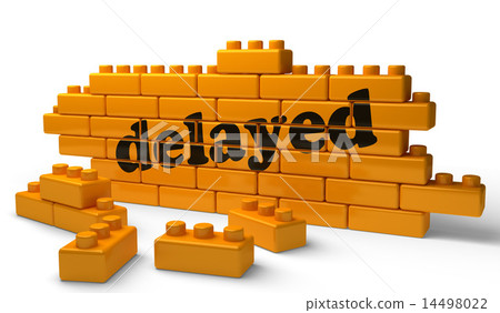 delayed word on yellow brick wall delayed word on yellow brick wall 14498022