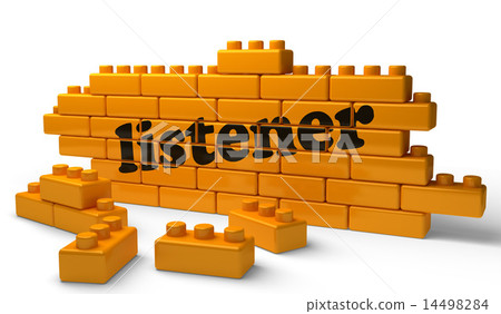 listener word on yellow brick wall 14498284