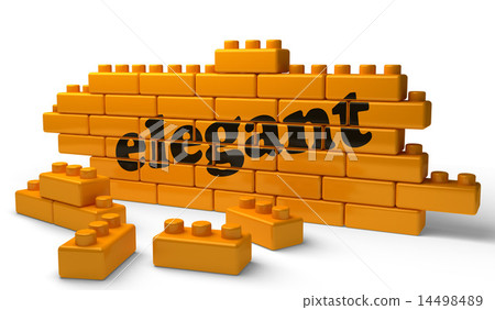 elegant word on yellow brick wall elegant word on yellow brick wall 14498489