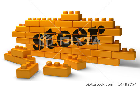 steer word on yellow brick wall 14498754
