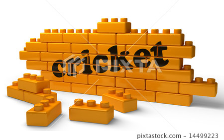 cricket word on yellow brick wall 14499223