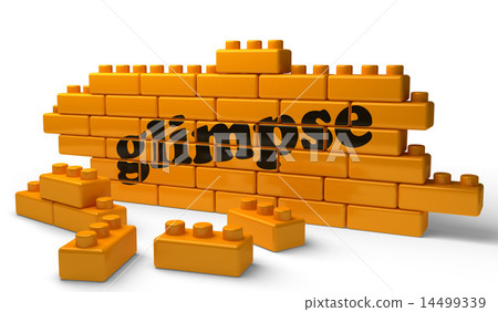 glimpse word on yellow brick wall 14499339