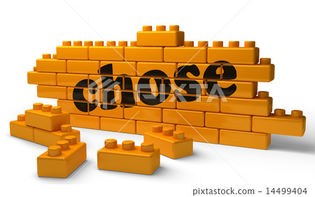 chose word on yellow brick wall 14499404