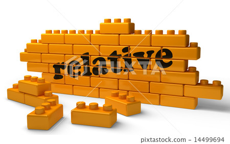 relative word on yellow brick wall 14499694