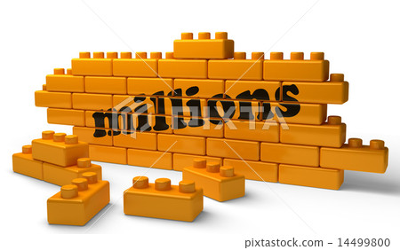 millions word on yellow brick wall millions word on yellow brick wall 14499800