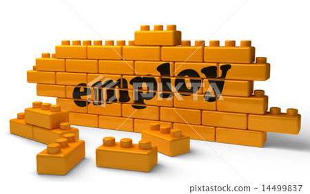 employ word on yellow brick wall 14499837