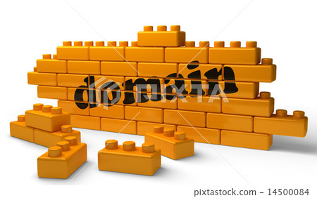 domain word on yellow brick wall domain word on yellow brick wall 14500084
