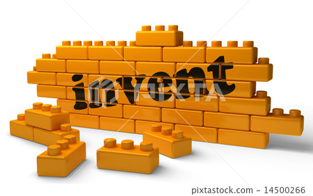 invent word on yellow brick wall 14500266
