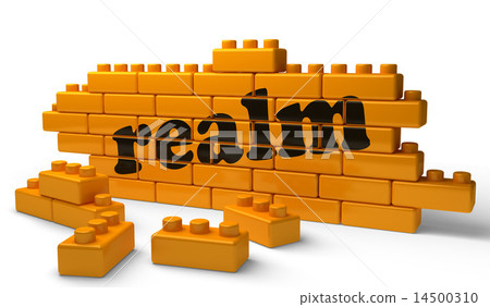 realm word on yellow brick wall 14500310