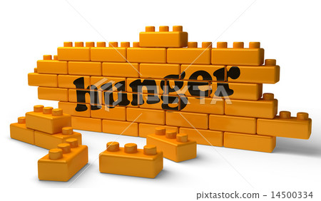 hunger word on yellow brick wall 14500334