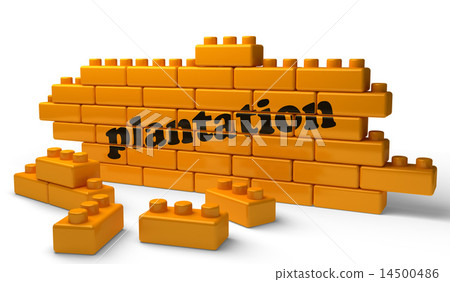 plantation word on yellow brick wall plantation word on yellow brick wall 14500486