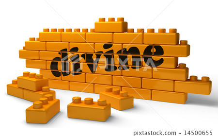 divine word on yellow brick wall 14500655