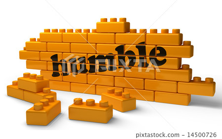humble word on yellow brick wall 14500726