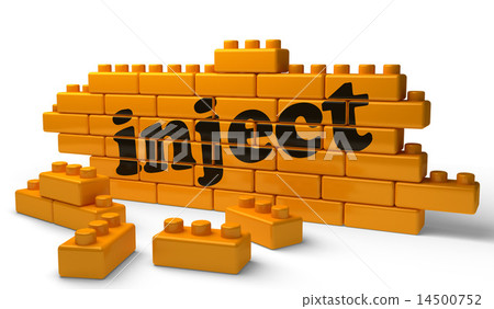inject word on yellow brick wall 14500752
