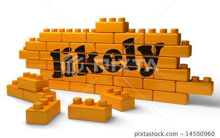 likely word on yellow brick wall 14500960