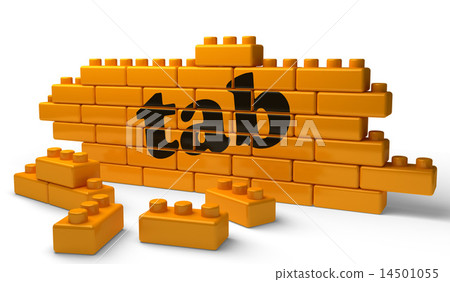 tab word on yellow brick wall tab word on yellow brick wall 14501055