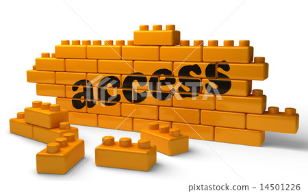 access word on yellow brick wall 14501226