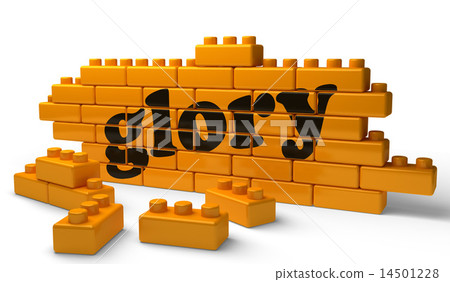 glory word on yellow brick wall 14501228