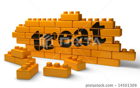 treat word on yellow brick wall 14501309